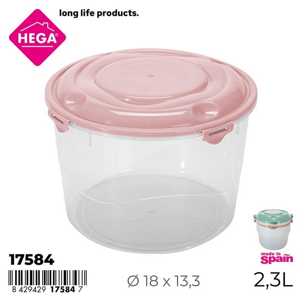 Fiambrera moscu redonda 2,3 l.