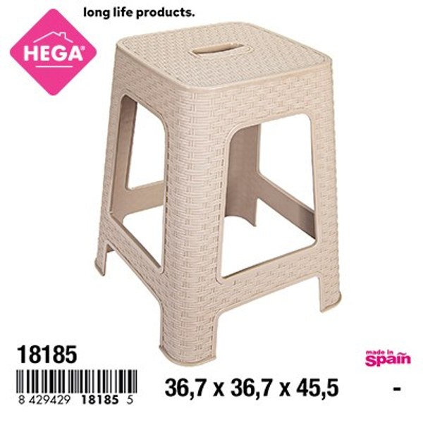 Taburete rattan line 45,5 cm. beige