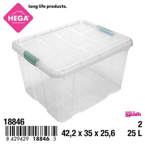 Caja n°2 new box con cierres 25 l. transp acc verde