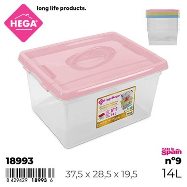 Caja nº9 new box con cierres y asa 14 l.