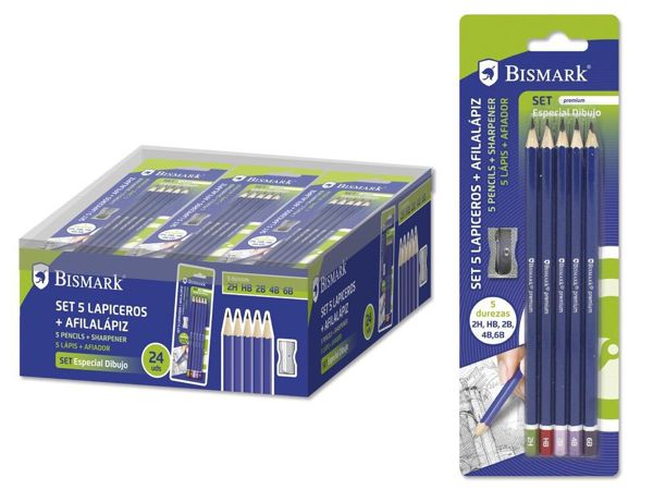 Set 5 lapiceros + afilalapiz 2h/hb/28/48
