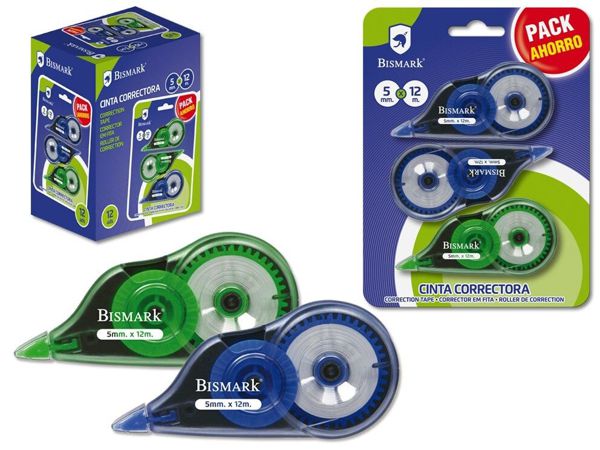 Cinta correctora bismark 12 m. pack ahorro 3 uds