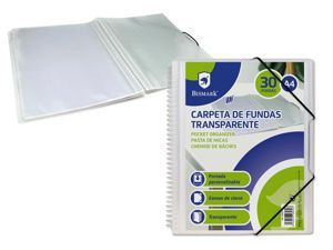Pp bismark carpeta espiral 30 fundas transp.