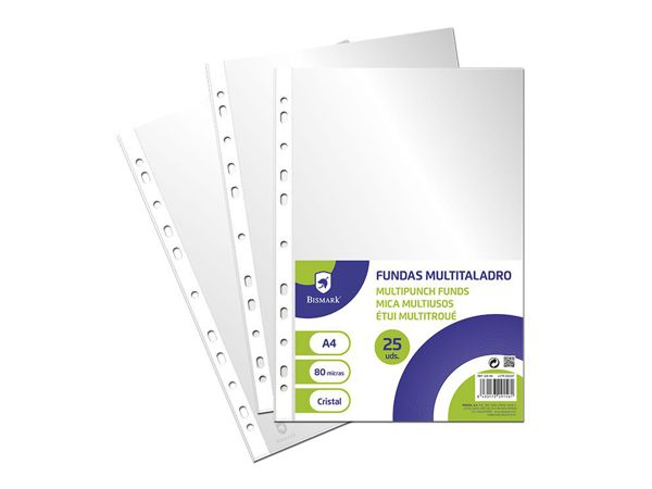 Pp funda mult.a4 set 25 cristal 0,08mm. bismark