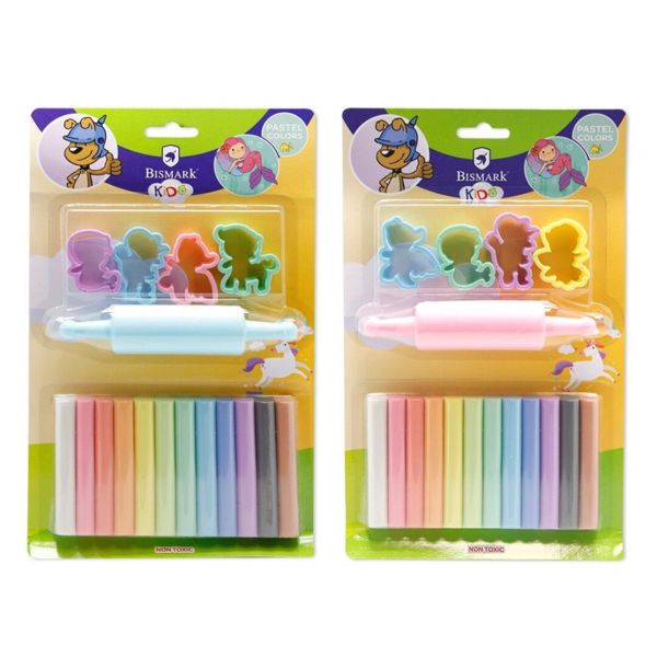 Plastilina pastel 12 colores c/ moldes fairy tale