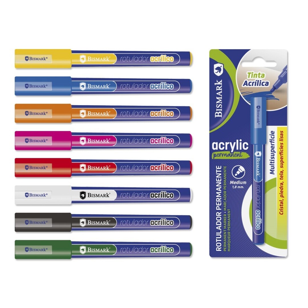 Rotulador permanente tinta acrilica surtido color