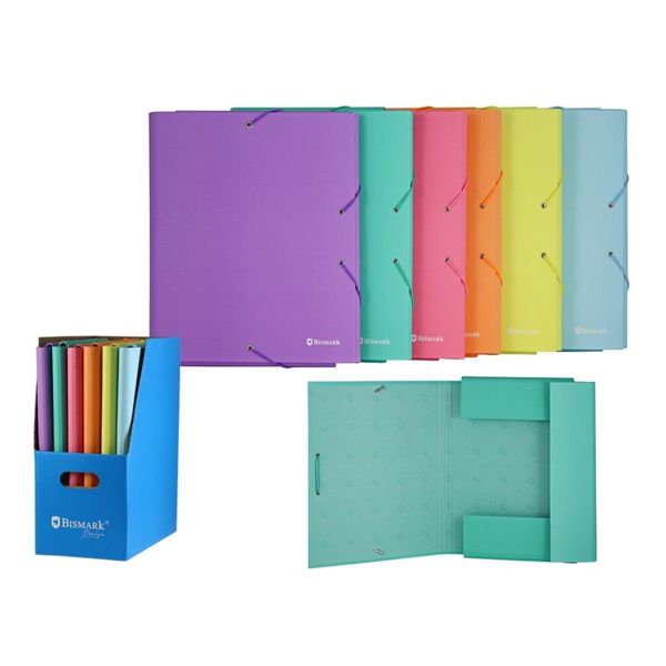 Carpeta a4 neon-pastel gomas y solapas
