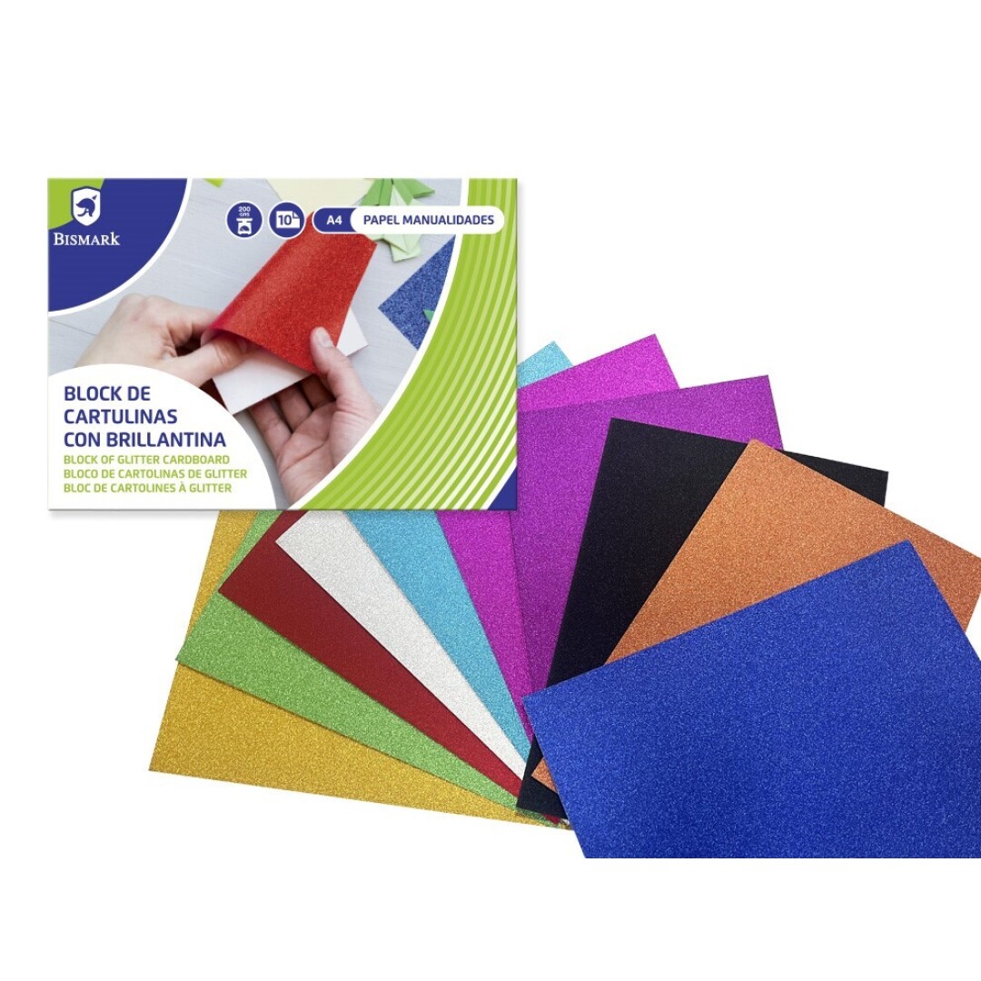 Cartulina glitter a4 -pack 10 unidades