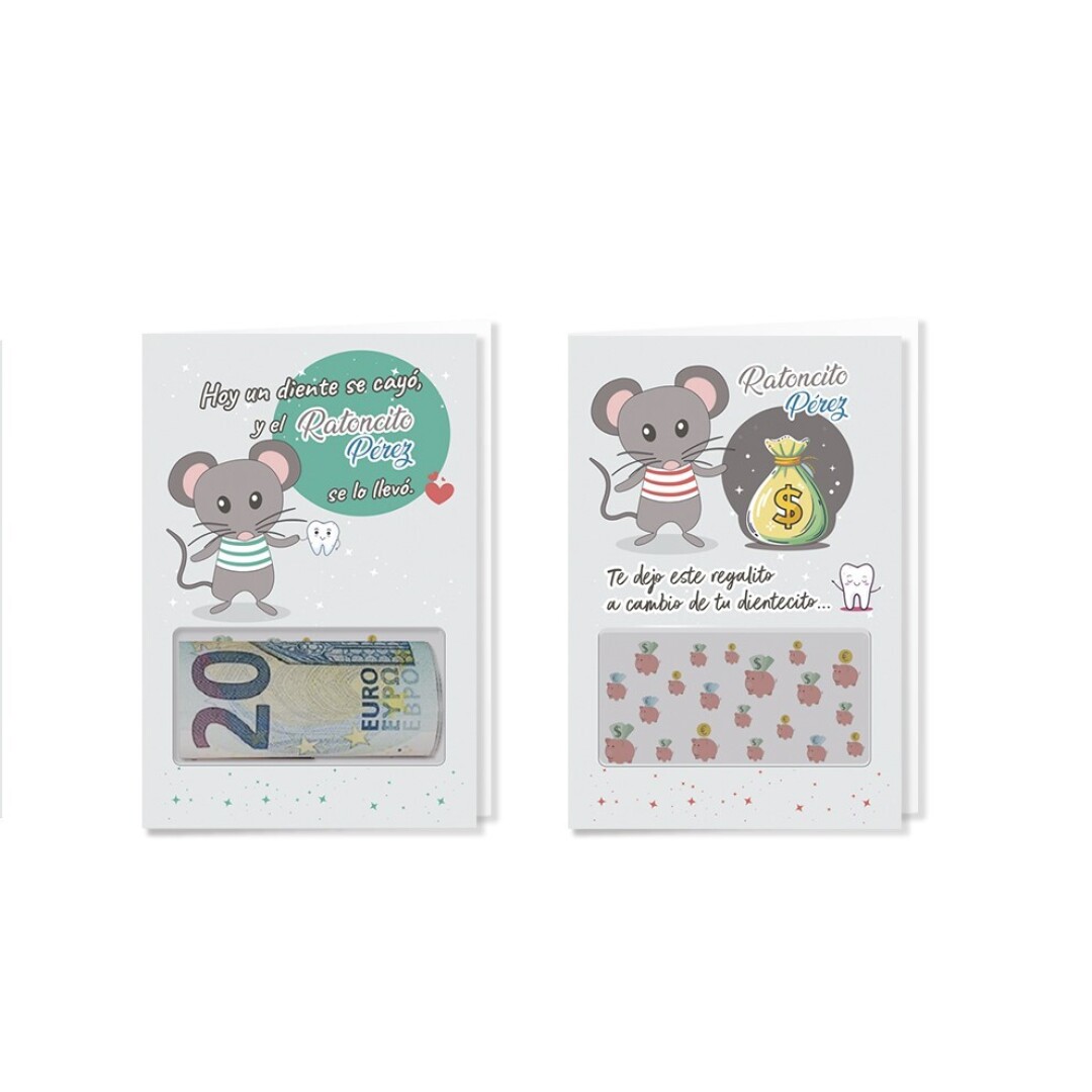 Tarjeta para regalar dinero ratoncito perez