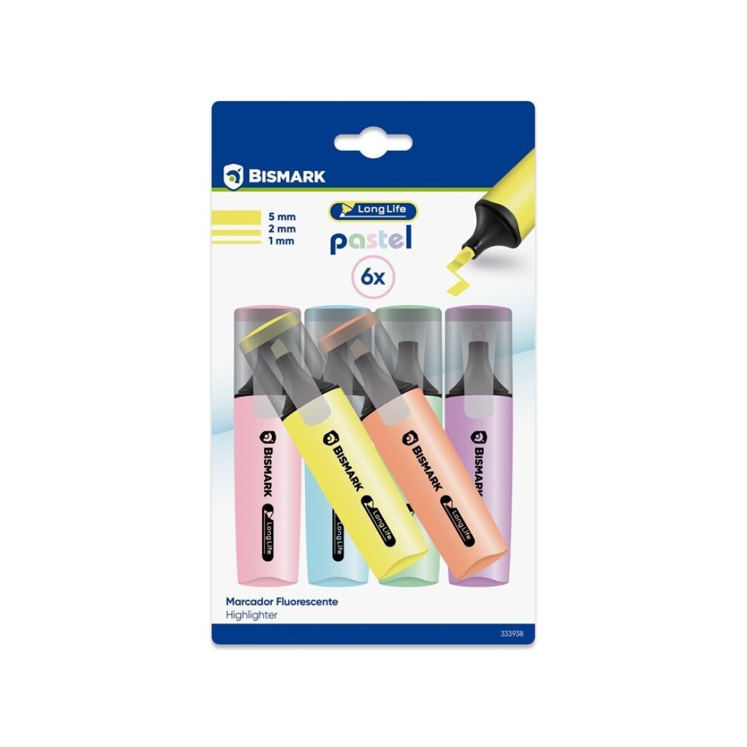 Marcador fluorescente long-life pastel b