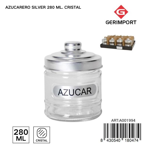 Azucarero 280ml cristal