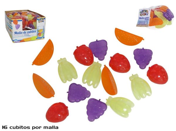 Malla cubitos frutas surt x16 reusables