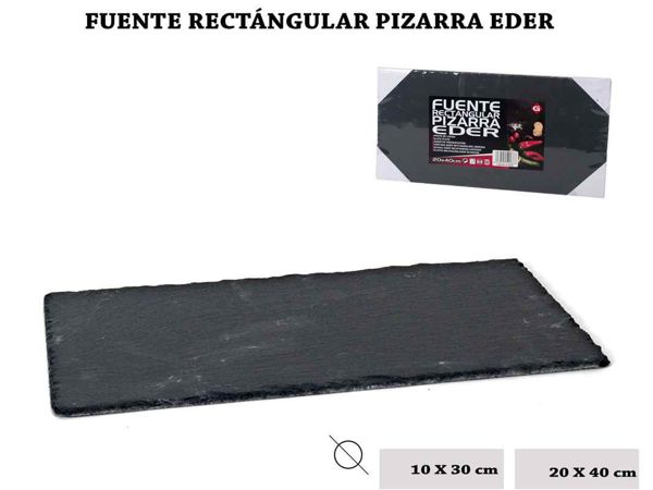 Fuente eder pizarra rectangular 30x10cm