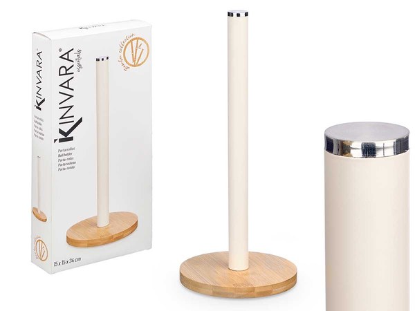 Portarrollo bambu crema