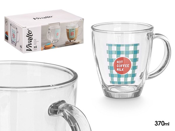 Taza vidrio hot coffee 370ml