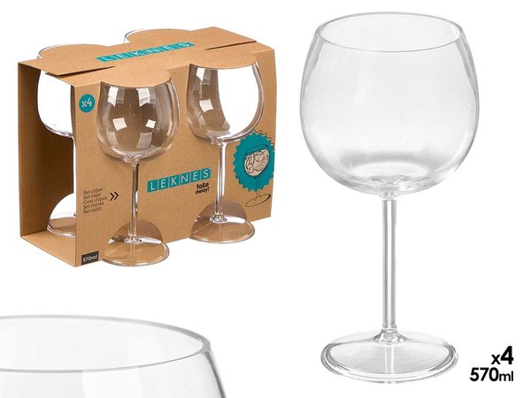 Set 4 copas 570ml acrilico