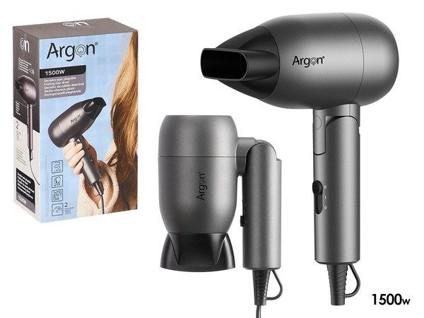 Secador pelo antracita negro mate plegable 1500w