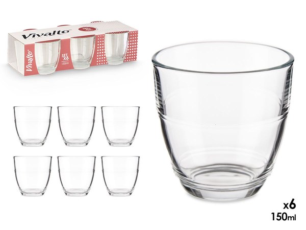 Set 6 vasos cortado 150ml