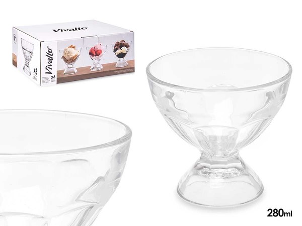 Copa helado vidrio con pie