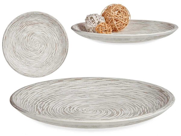 Plato madera decoracion espiral bl 29cm