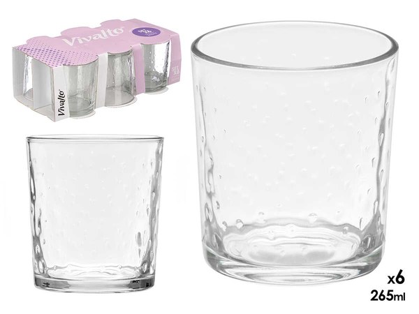 Set 6 vasos 265ml puntos nilo
