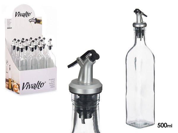 Aceitera vidrio tapon dosificador 500 ml