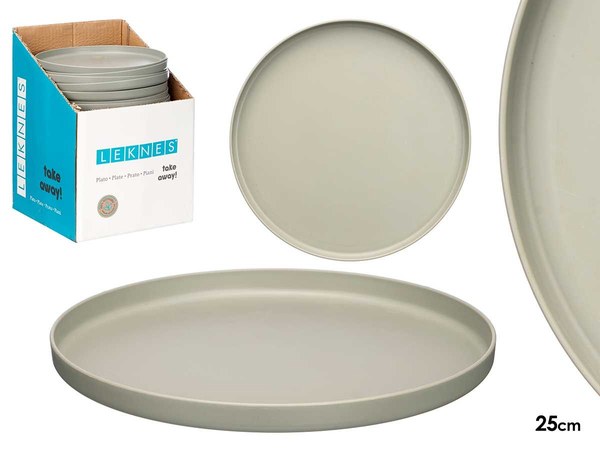 Plato llano 25cm diam gris