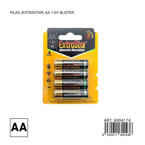 Pilas(extrastar)aa 1.5v bus 4 pzs