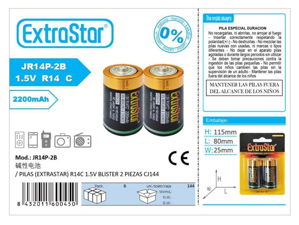 Pilas extra r14 c
