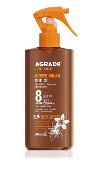 Agrado aceite solar spf8 200ml
