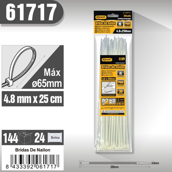 Bridas de nailon 4.8x250mm