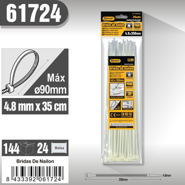 Bridas de nailon 4.8x350mm