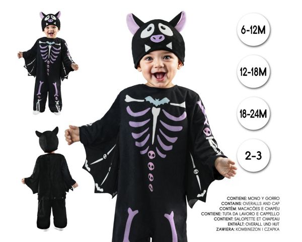 Baby esqueleto murcielago mono 12-18m