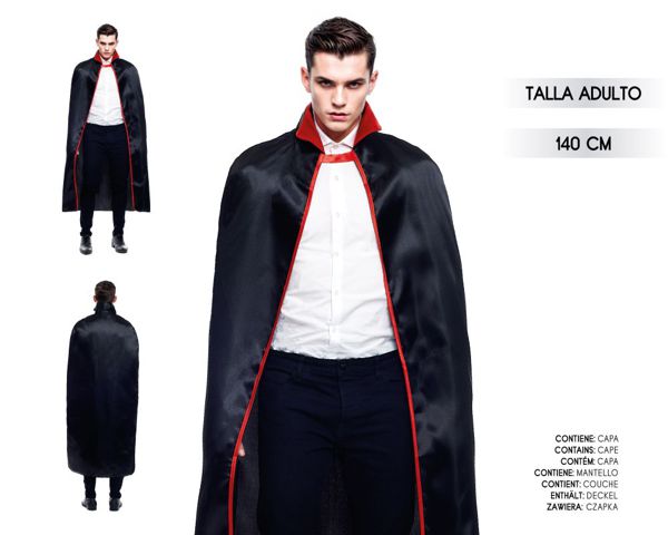 Capa vampiro cuello rojo 140cm