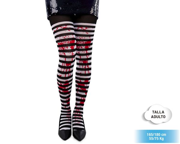 Medias rayas bl+negro sangre