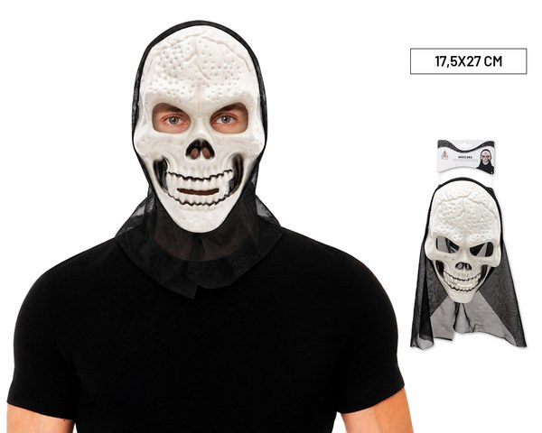 Mascara skull blanca tela