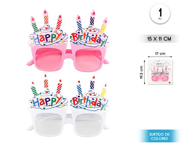 Gafas happy birthday velas