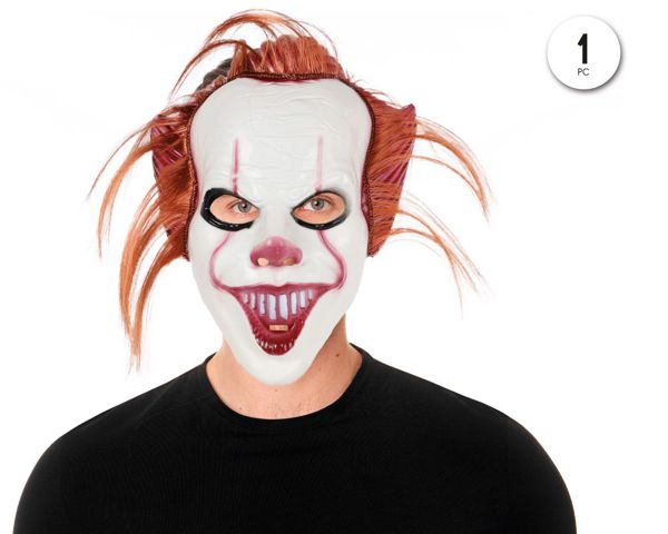 Mascara plastico payaso pelo