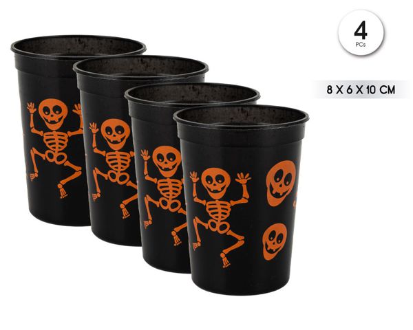 Vasos plastico hlw 4pc neg
