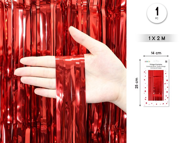Cortina de flecos 1m*2m rojo