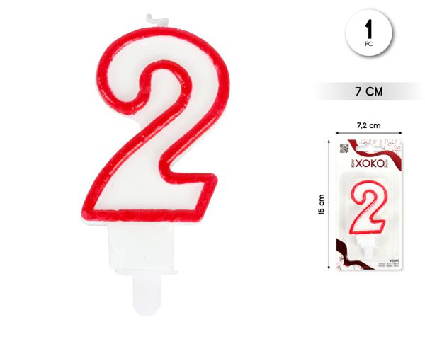 Vela 6cm borde rojo 2