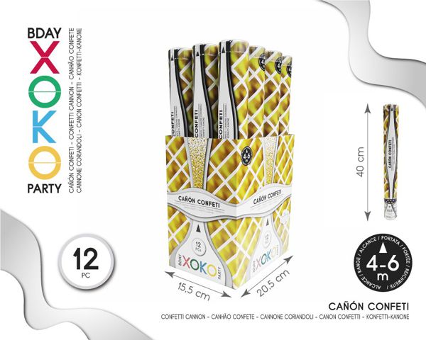 Cañon confetti oro 40cm