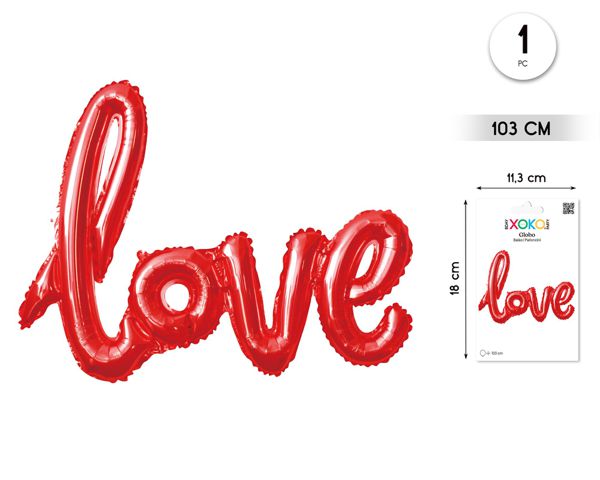 Globo foil love rojo 103cm