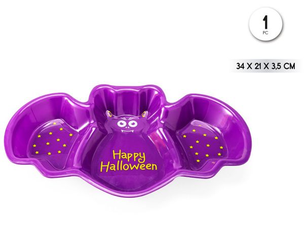 Plato snack murcielago lila