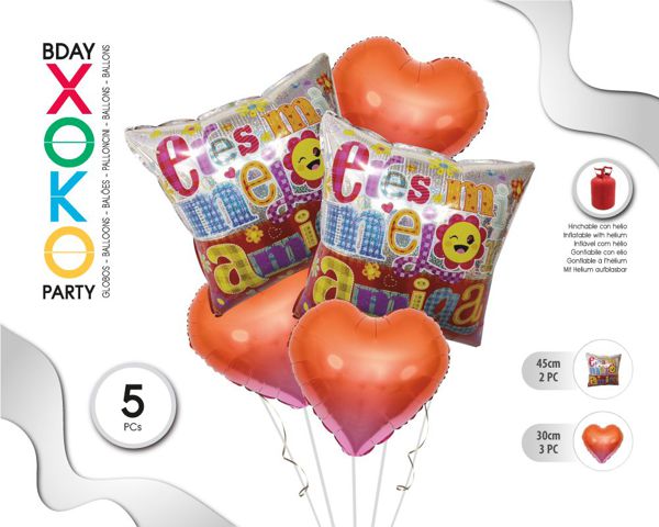 Set naranja mejor amiga 5 globos