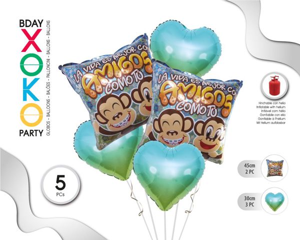 Set azul tiffany mejor amigo 5 globos