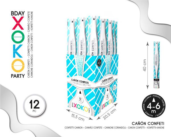 Cañon confetti azul 40cm