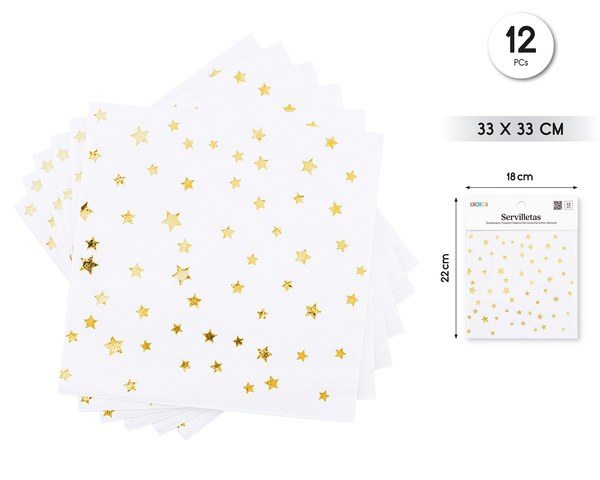 Servilletas gold star 12pc