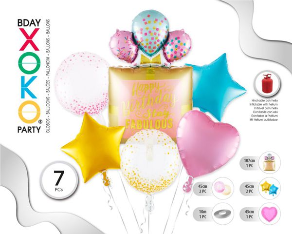 Set globo mylar bubble perfume 6pc