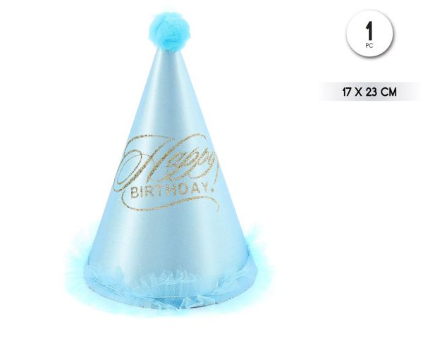 Gorro happy bday azul 1pc